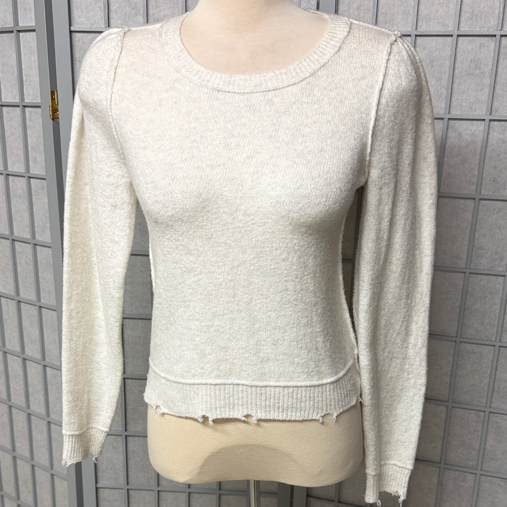 Aerie Cream Knit Sweater, Size Small